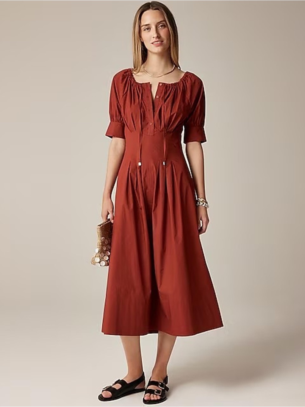 Cinched-Waist Shirt-Dress